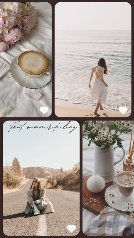 aesthetic memories collage story template grid photo layout Instagram story template minimalist