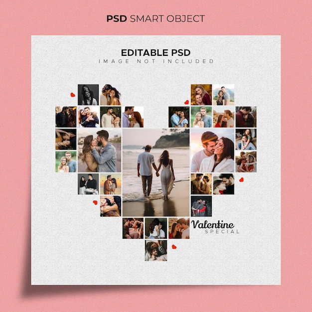 aesthetic memories collage story template heart-shaped collage Instagram story template pastel background