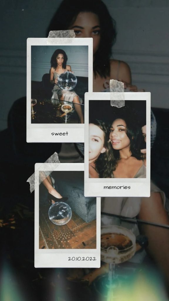 aesthetic memories collage story template scrapbook aesthetic Instagram story template with doodles and stickers