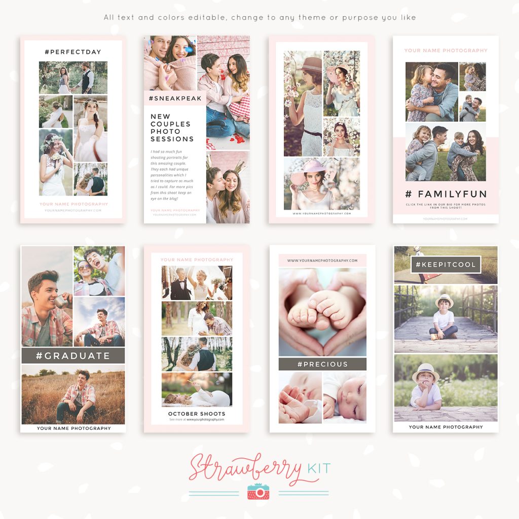 aesthetic memories collage story template vintage memories collage Instagram story template on wooden desk