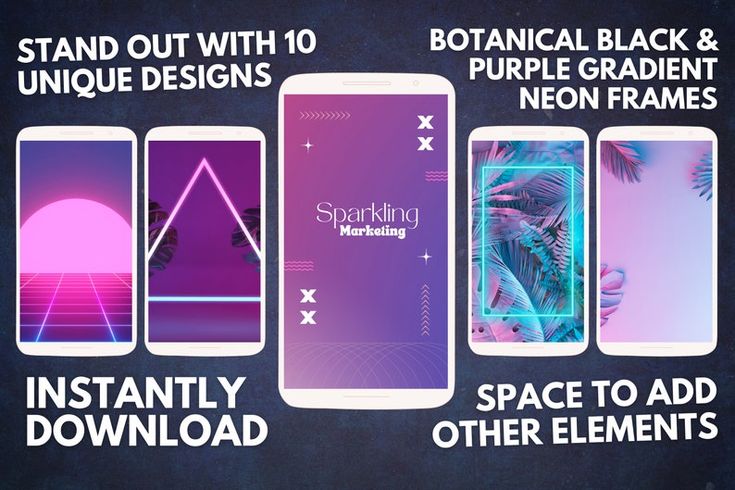 aesthetic mood story template bold neon aesthetic story template on phone with glowing colors