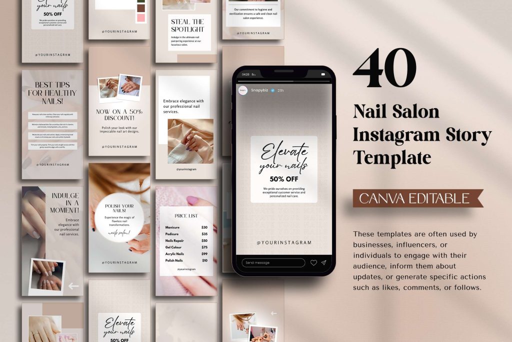 aesthetic nail salon story template behind-the-scenes nail salon prep story template