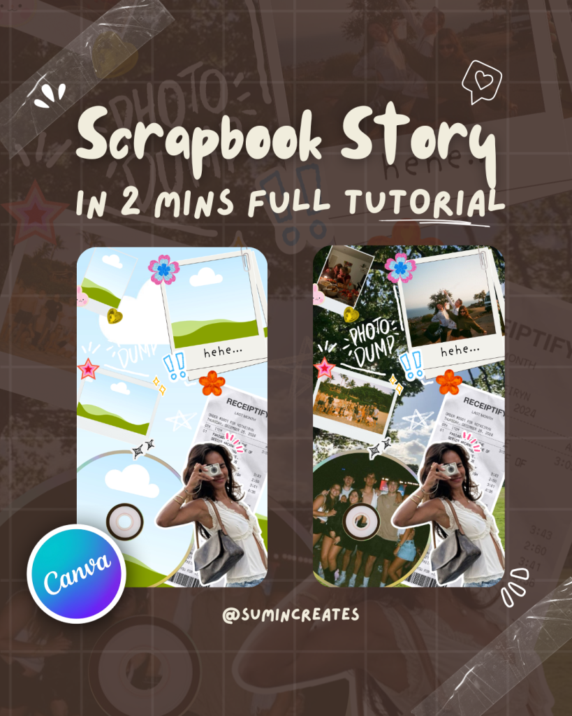 aesthetic photo dump instagram story template scrapbook style aesthetic photo dump story template Instagram