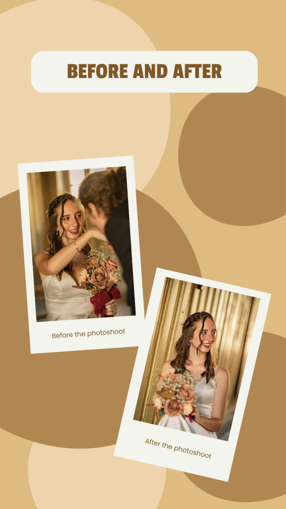 aesthetic photographer story template before after comparison