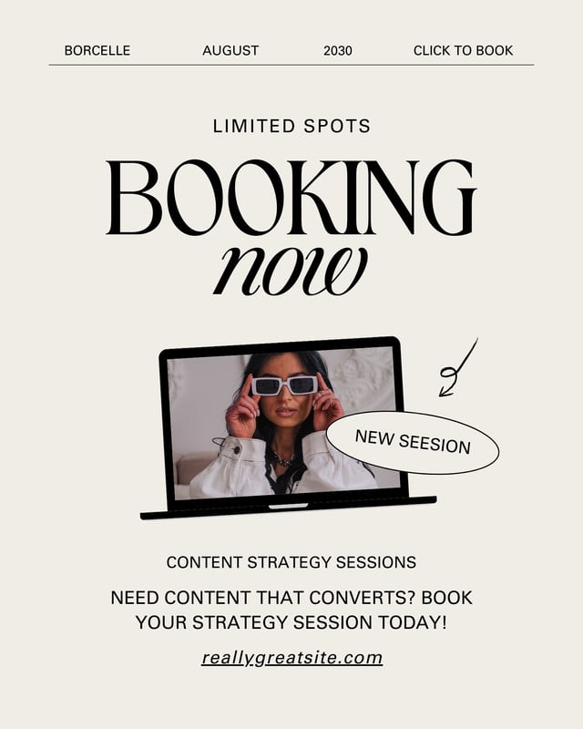 aesthetic photographer story template call to action book now