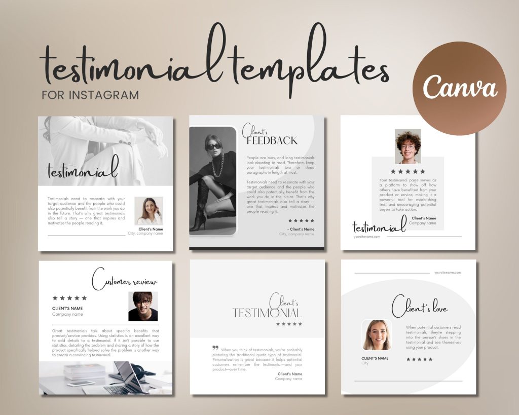 aesthetic photographer story template client testimonial quote
