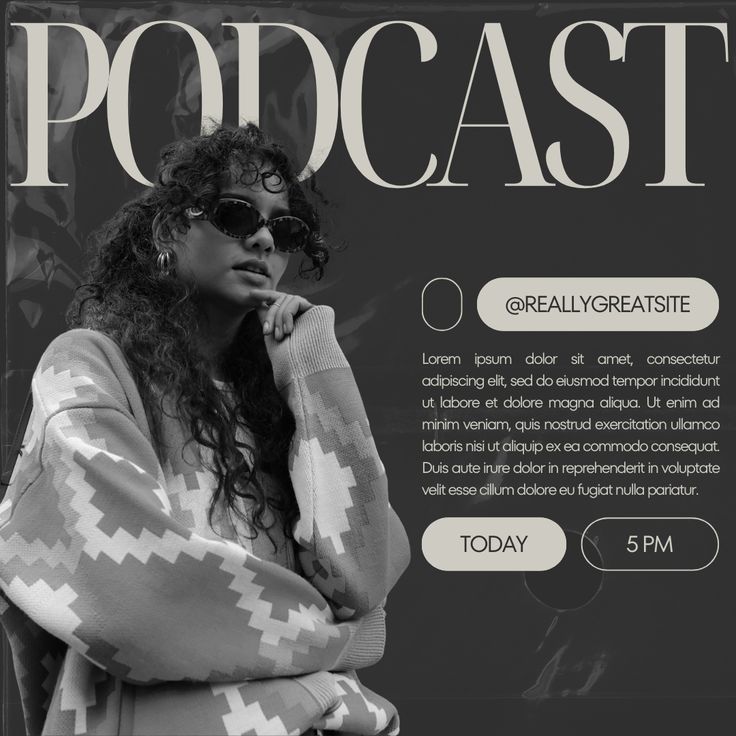 aesthetic podcast announcement story black and white monochrome podcast announcement Instagram story template