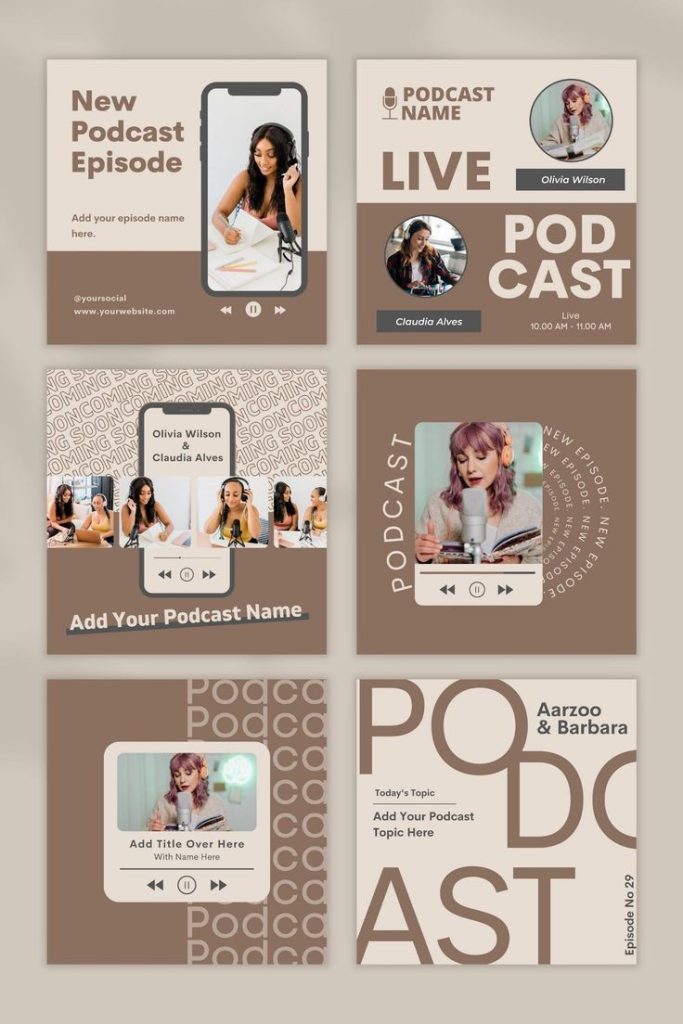 aesthetic podcast announcement story boho bohemian podcast announcement Instagram story template