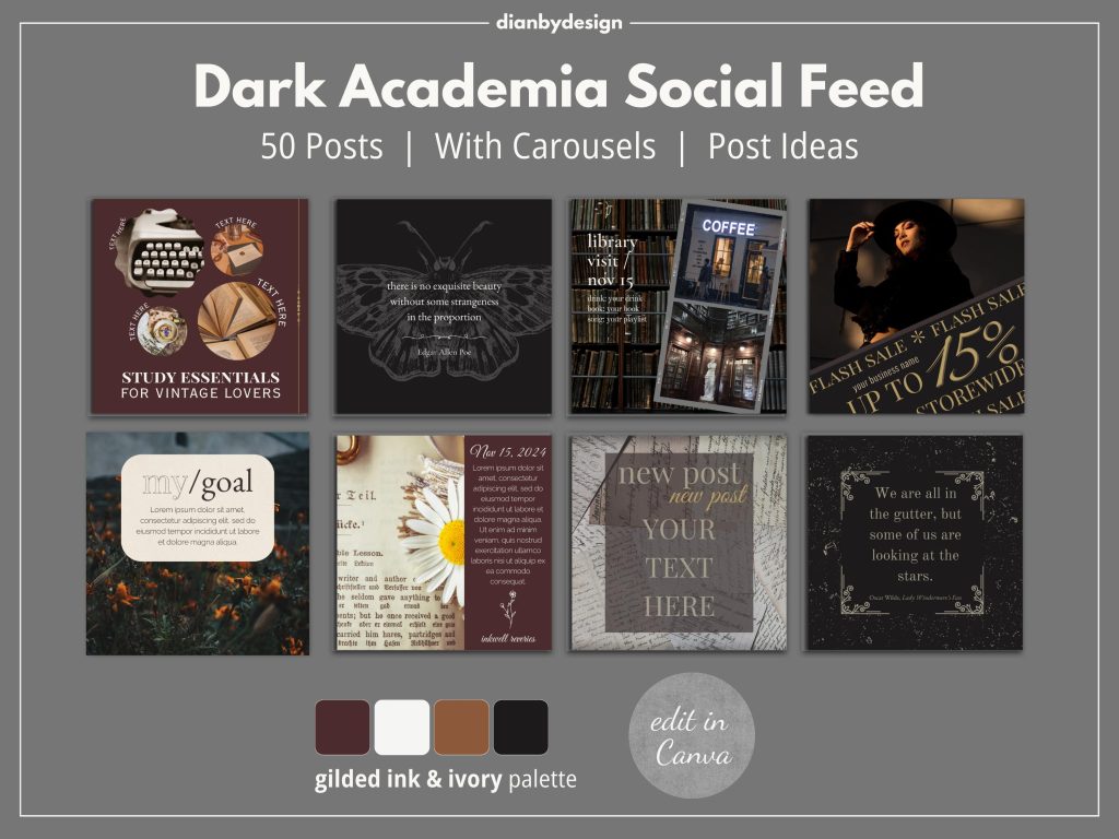 aesthetic podcast announcement story dark academia podcast announcement Instagram story template