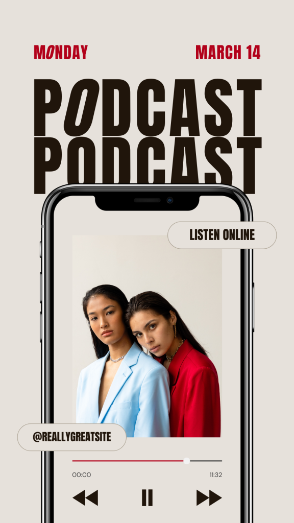 aesthetic podcast announcement story pastel soft colors podcast announcement Instagram story template