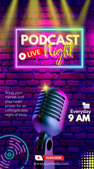 aesthetic podcast promo story template neon glow aesthetic podcast promo story background