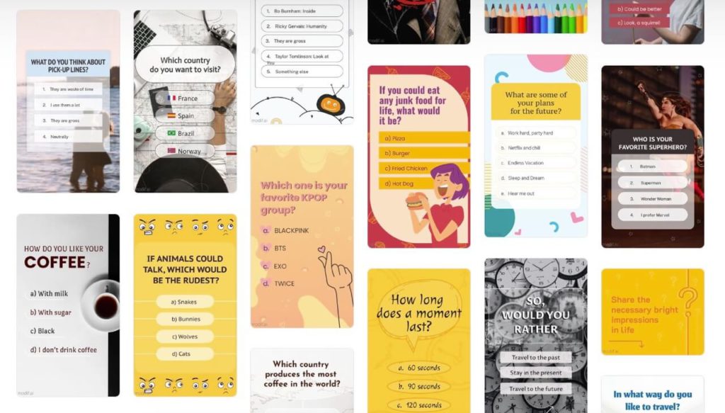 aesthetic poll story template aesthetic quiz story template Instagram