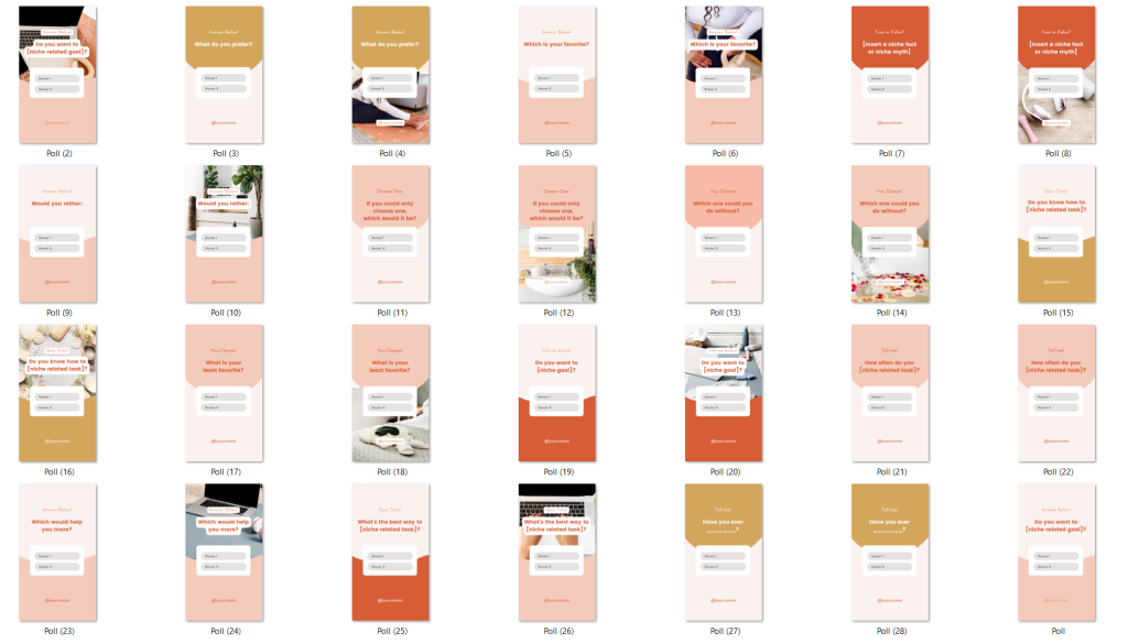aesthetic poll story template aesthetic rate this poll story template Instagram