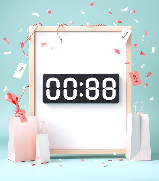 aesthetic product sale story template Countdown sale story Instagram template with large timer numbers and confetti animation effect