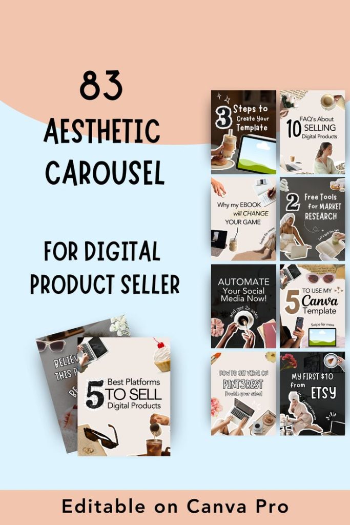 aesthetic product story template feature breakdown carousel product story template