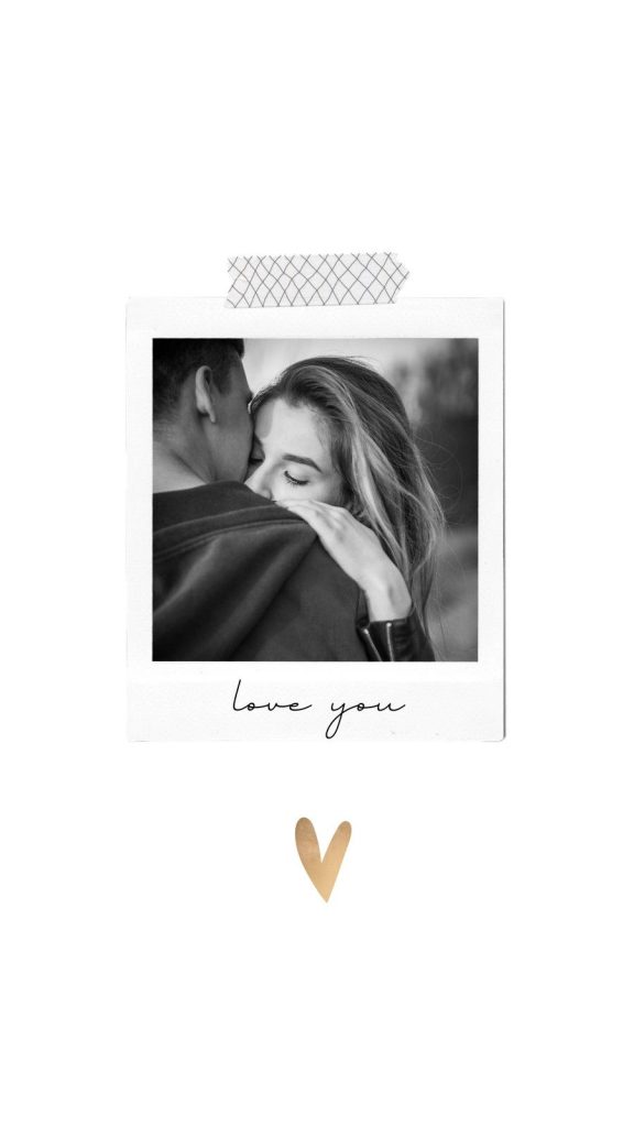 aesthetic romantic story template polaroid photo collage Instagram story template couple love romantic