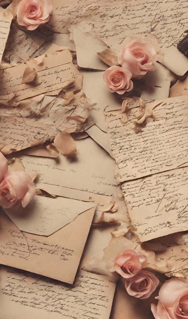 aesthetic romantic story template vintage love letter Instagram story template sepia romantic