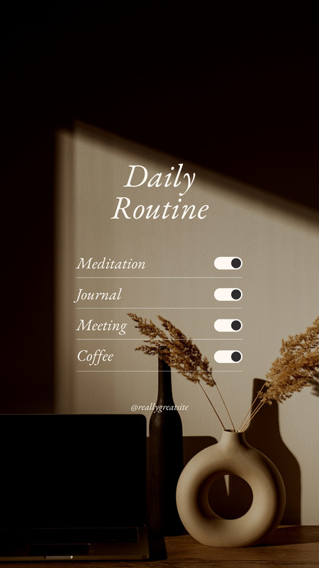 aesthetic routine story template aesthetic work from home desk setup Instagram story template