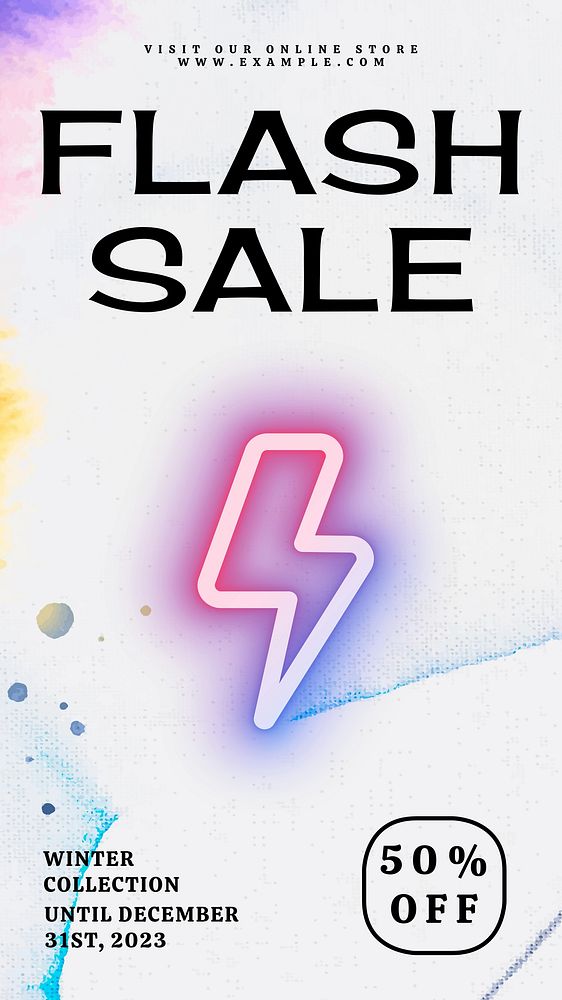 aesthetic sale instagram story template neon flash sale instagram story template gradient countdown glow