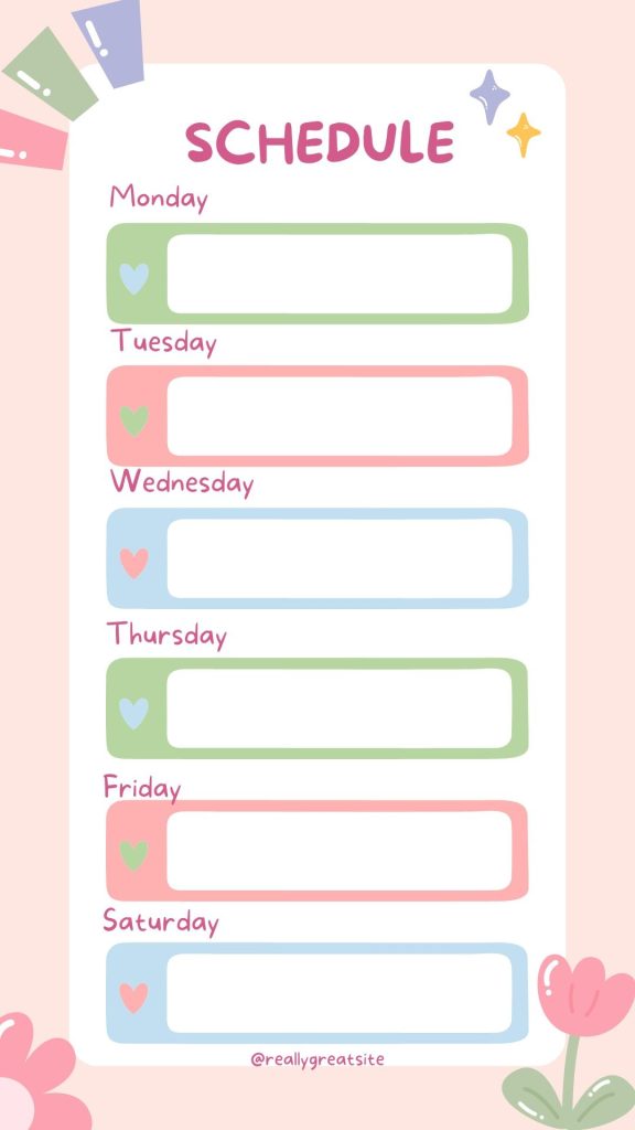 aesthetic school story template aesthetic class schedule Instagram story template with grid
