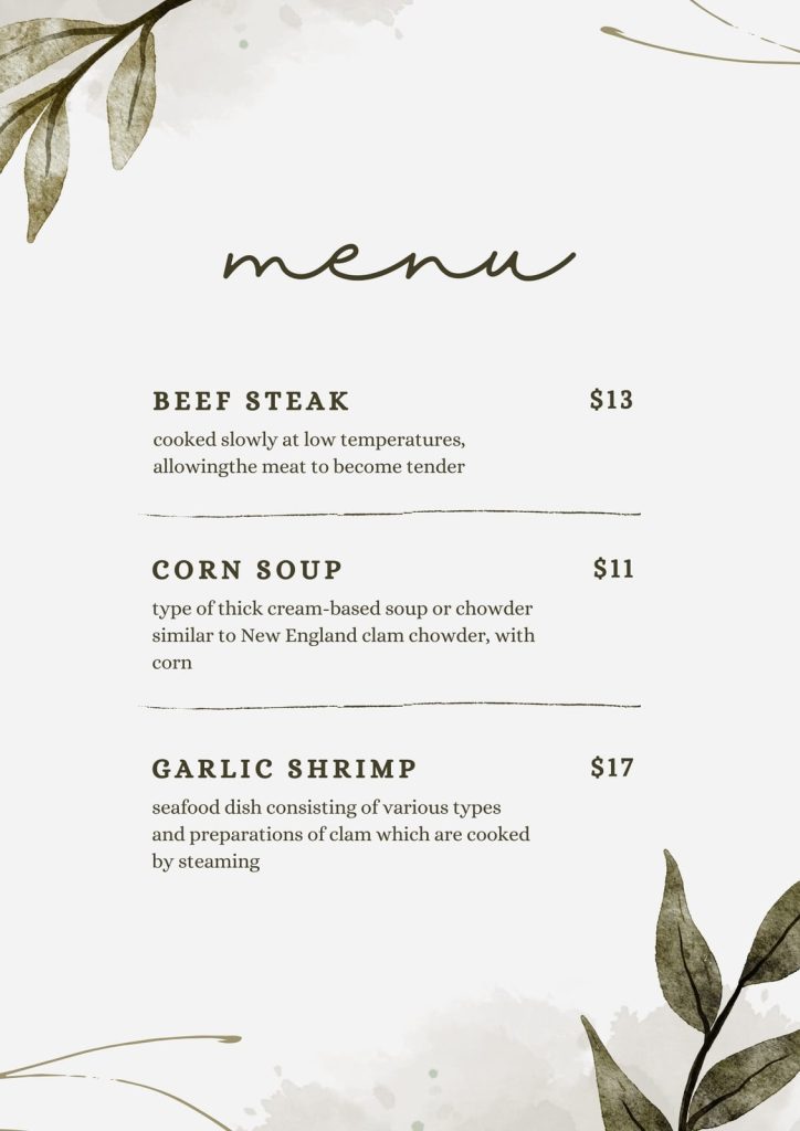aesthetic service menu story template vintage service menu aesthetic instagram story template retro typography sepia tones