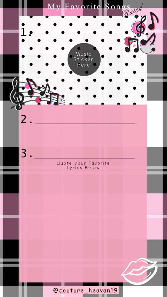 aesthetic singer story template music note scatter Instagram story template aesthetic
