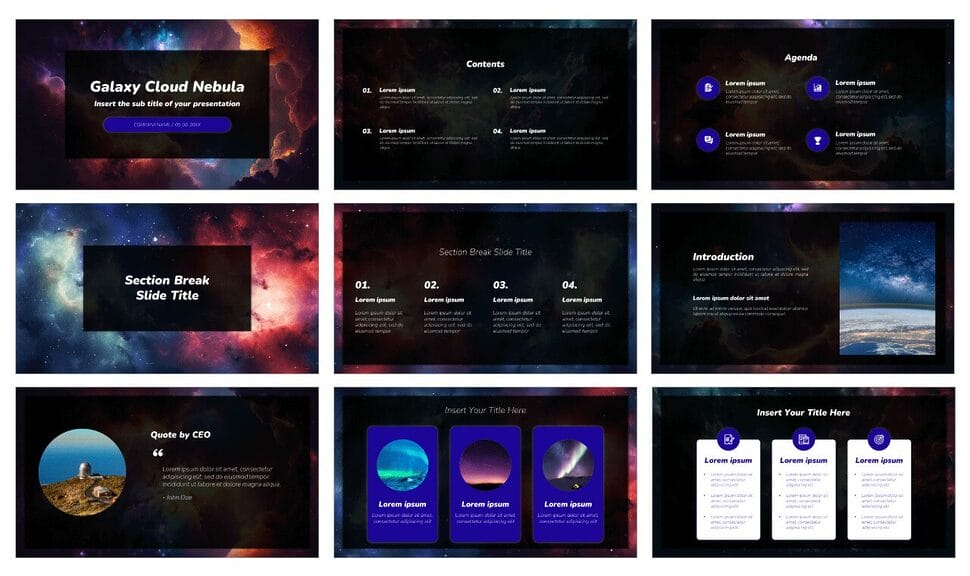 aesthetic slideshow story template midnight galaxy slideshow story template stars nebula