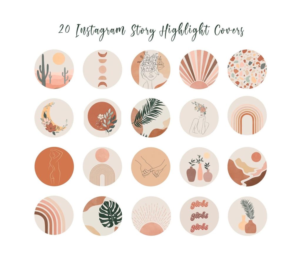 aesthetic story highlight cover Abstract Instagram highlight cover with colorful geometric shapes on white background