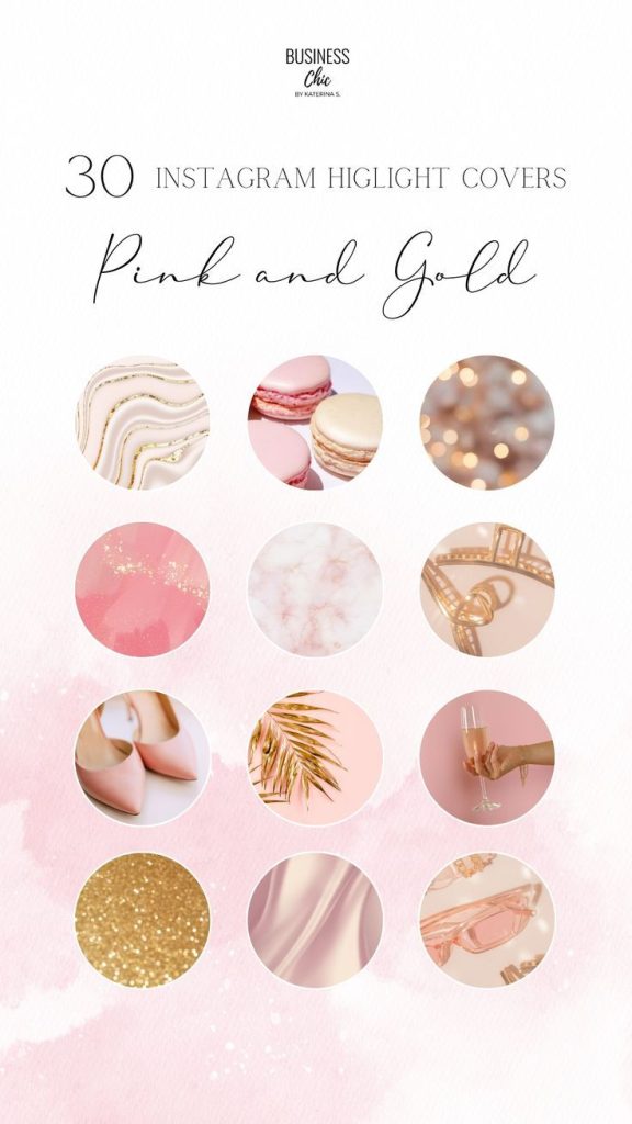 aesthetic story highlight cover Glitter Instagram highlight cover with rose gold sparkles