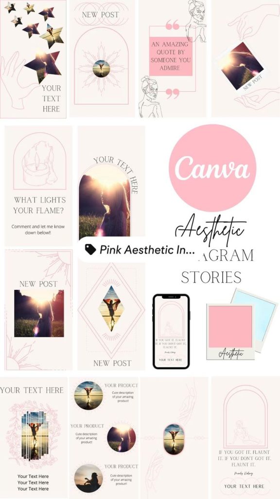 aesthetic story template for instagram clean girl aesthetic instagram story template soft pink beige minimalist