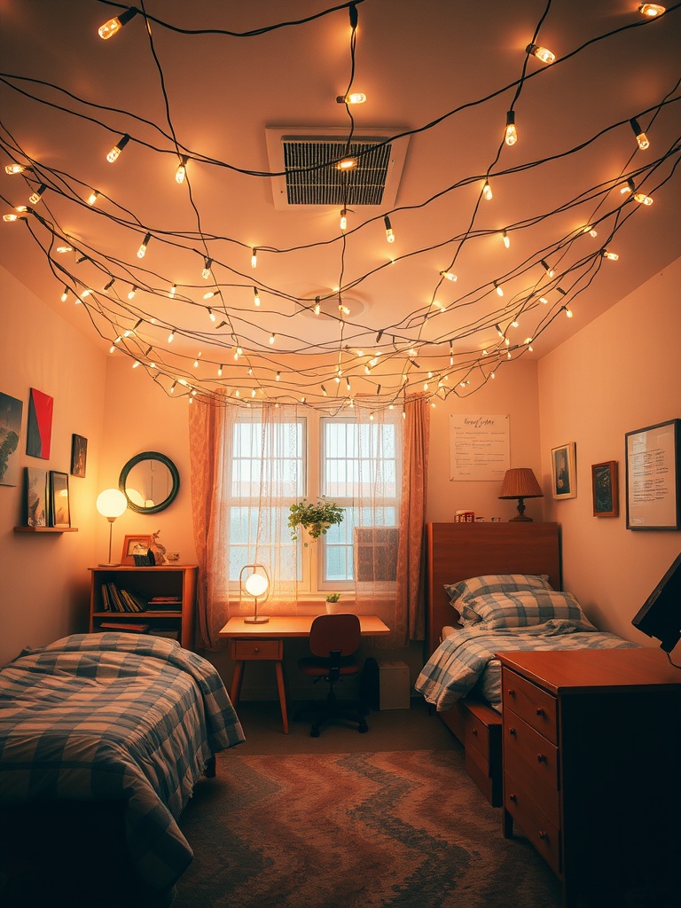 aesthetic student story template dorm room vibe story template polaroid string lights
