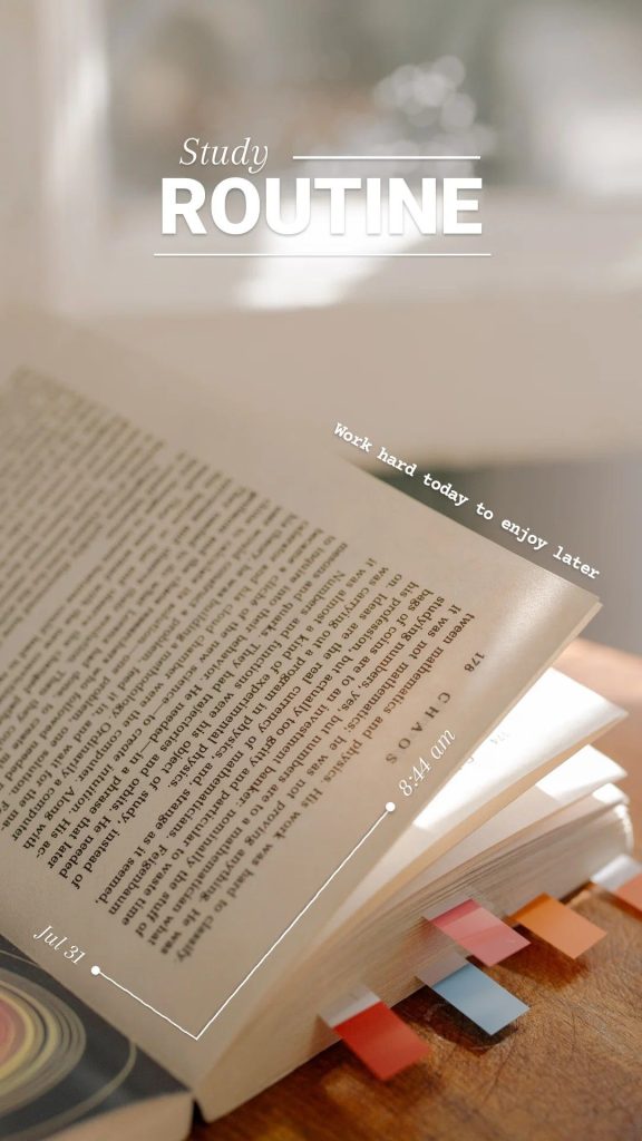 aesthetic student story template minimalist study routine story template Instagram aesthetic