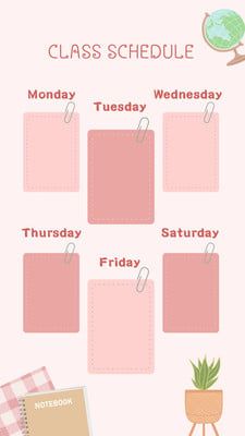 aesthetic student story template pastel class schedule story template Instagram soft colors