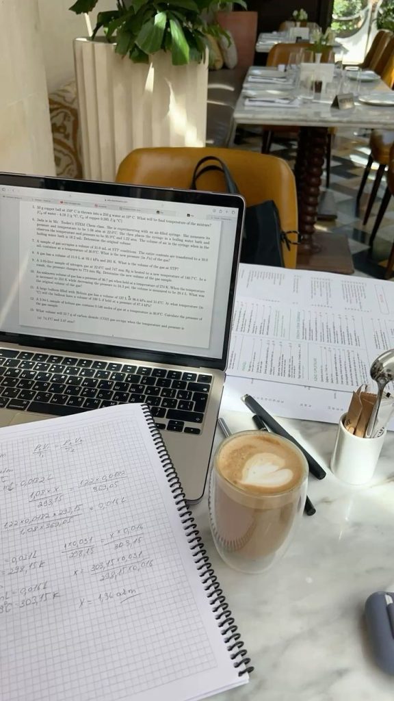 aesthetic study story template aesthetic coffee and study desk setup