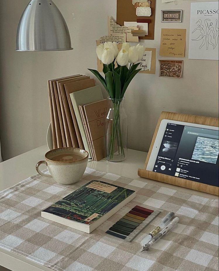 aesthetic study story template aesthetic study corner with plants and natural light
