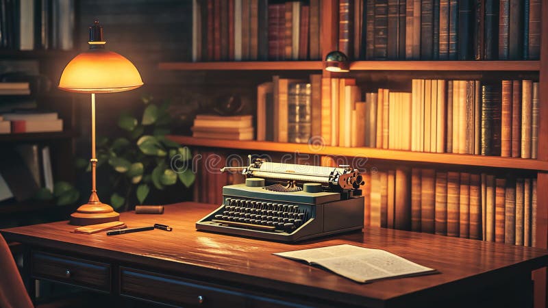 aesthetic study story template vintage aesthetic study desk with typewriter and old books