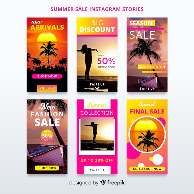 aesthetic summer sale story template Instagram story template tropical summer sale design