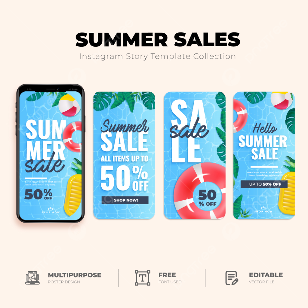 aesthetic summer sale story template popsicle sale Instagram story template neon colors