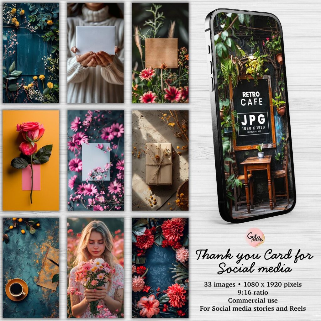 aesthetic thank you story template photo collage thank you template Instagram story grid layout