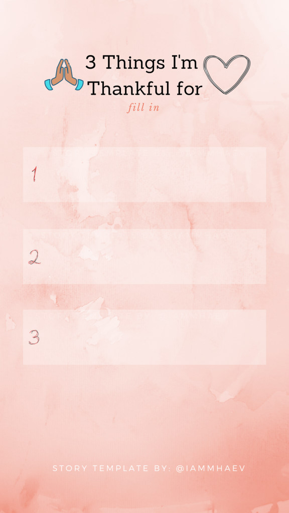 aesthetic thank you story template reasons I'm thankful for you list template Instagram story