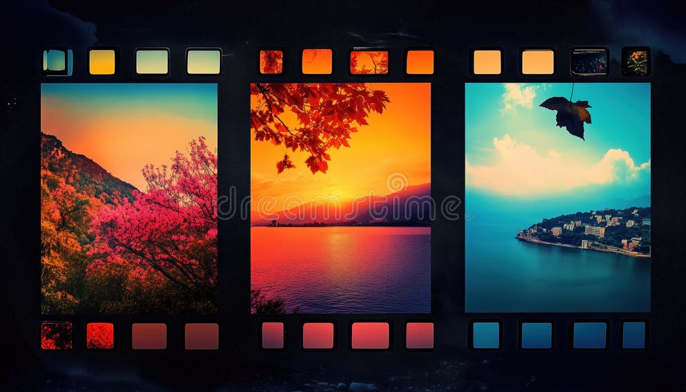 aesthetic travel photo story template film strip sequence aesthetic travel photo story