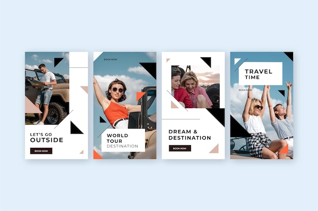 aesthetic travel photo story template passport stamp collection instagram story template