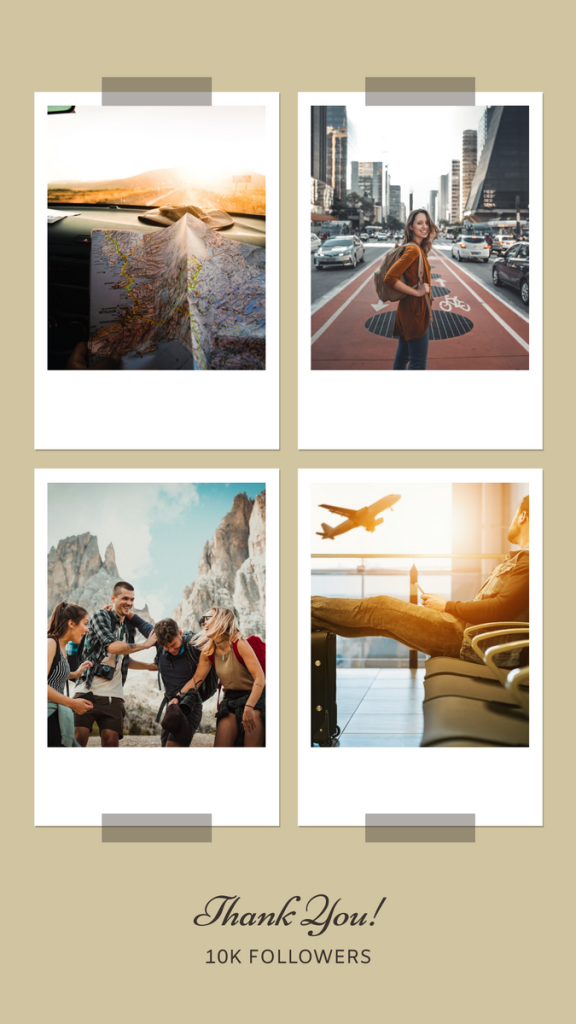 aesthetic travel photo story template polaroid collage aesthetic travel instagram story template