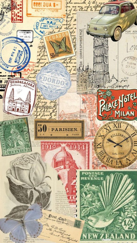 aesthetic travel photo story template vintage postcard frame aesthetic travel story template