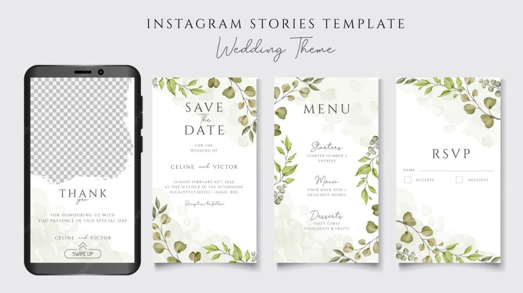 aesthetic wedding invitation story aesthetic floral wedding invitation instagram story template