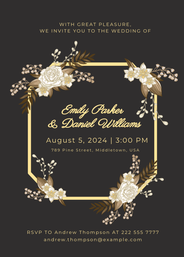 aesthetic wedding invitation story classic calligraphy wedding invitation instagram story template with gold script