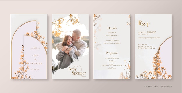 aesthetic wedding invitation story modern geometric wedding invitation instagram story template