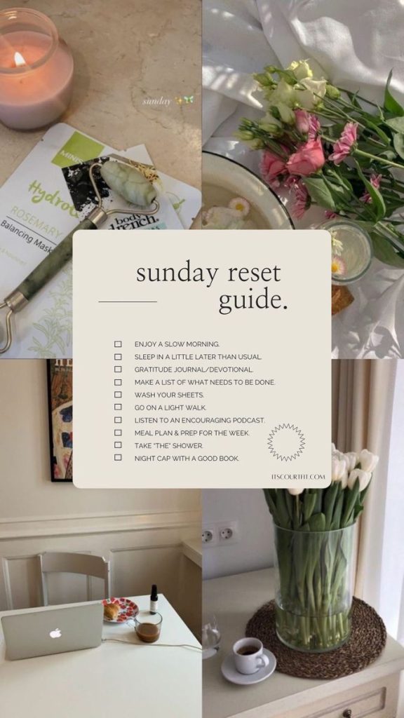 aesthetic weekend dump story template sunday reset checklist Instagram story template aesthetic