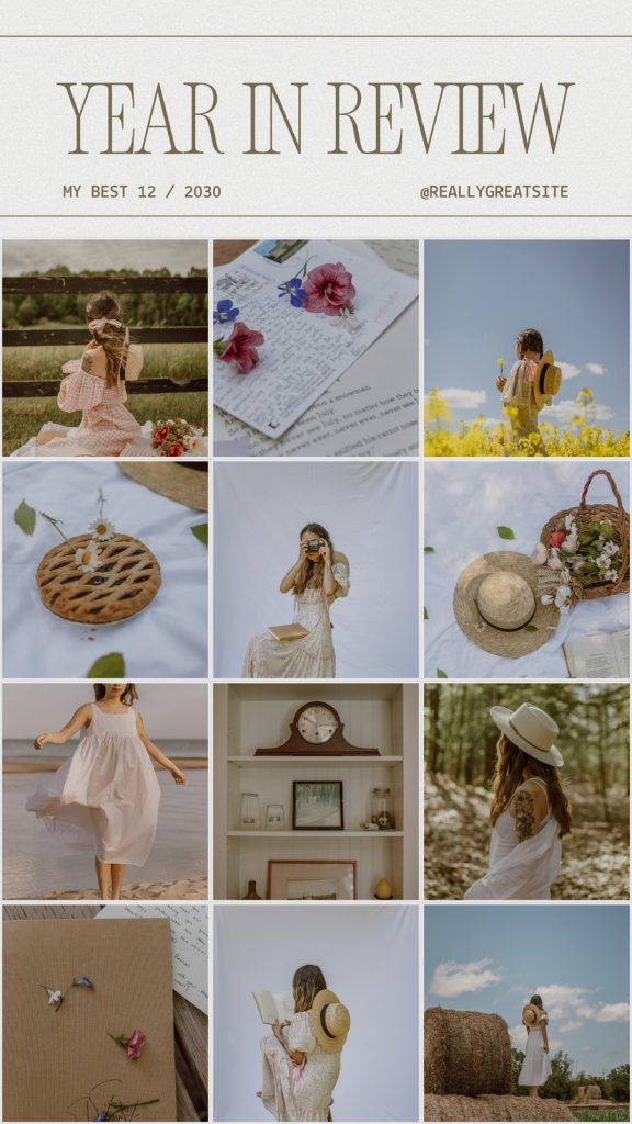aesthetic year recap story template collage square year recap story template aesthetic grid