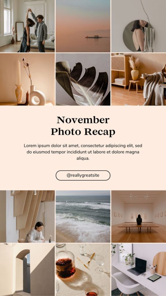 aesthetic year recap story template minimalist list year recap story template Instagram